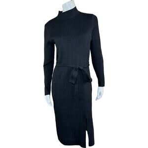 BEAUTIFUL by Lawrence Zarian Mock Neck Sweater Dress Black XS Petite